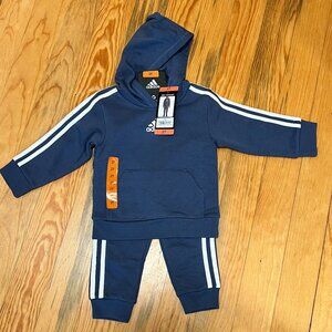 NWT Adidas Sweats‎ Suit 2 Piece Jogger Set Blue Size 2T